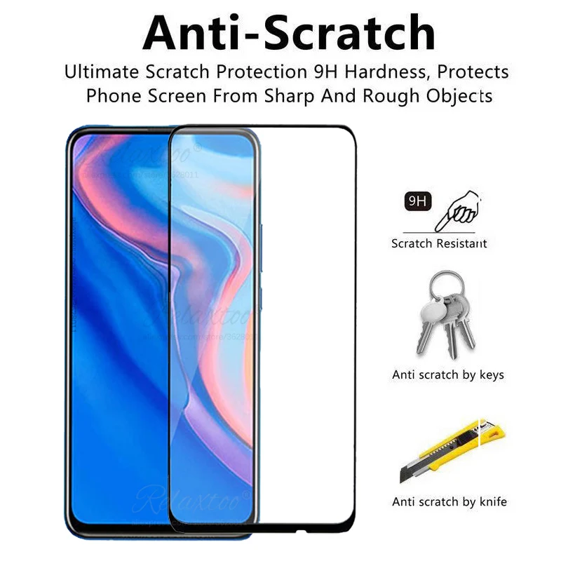 9D полное покрытие закаленное стекло для Huawei P Smart Z защита экрана 9H защитная пленка