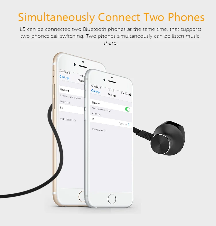 Langsdom L5 Sports Bluetooth Earphone Sweatproof Metal Wireless Headset super Bass Stereo Headphones with Mic for iPhone Android |