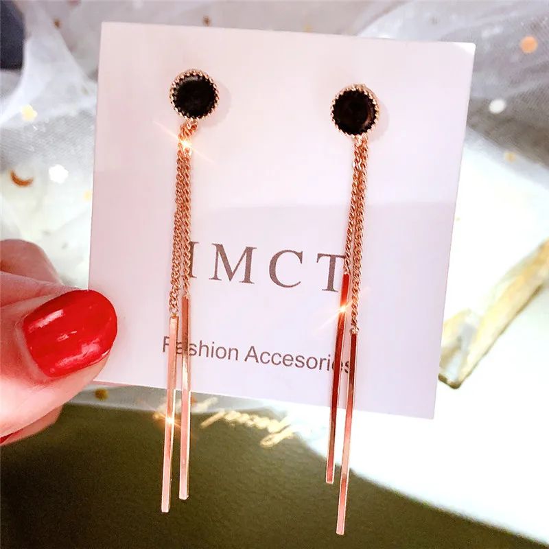 Женские длинные серьги-кисточки серебристые/золотистые серьги в Корейском стиле