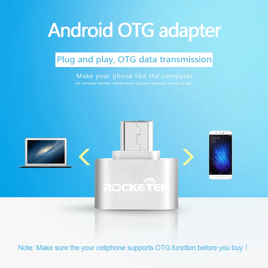 Rocketek Высокое качество микро USB OTG адаптер Аксессуары Мужской конвертер для samsung Xiaomi LG huawei Android мобильный сотовый телефон