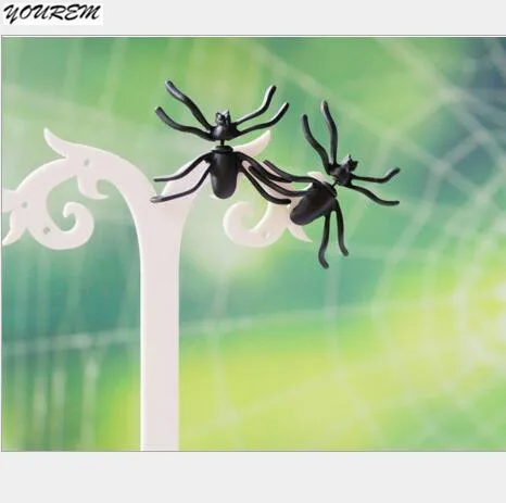 YOUREM one pair new novelty black spider earrings for women fashion girls party jewelry nickel free alloy drop ship ok fj701 | Украшения и