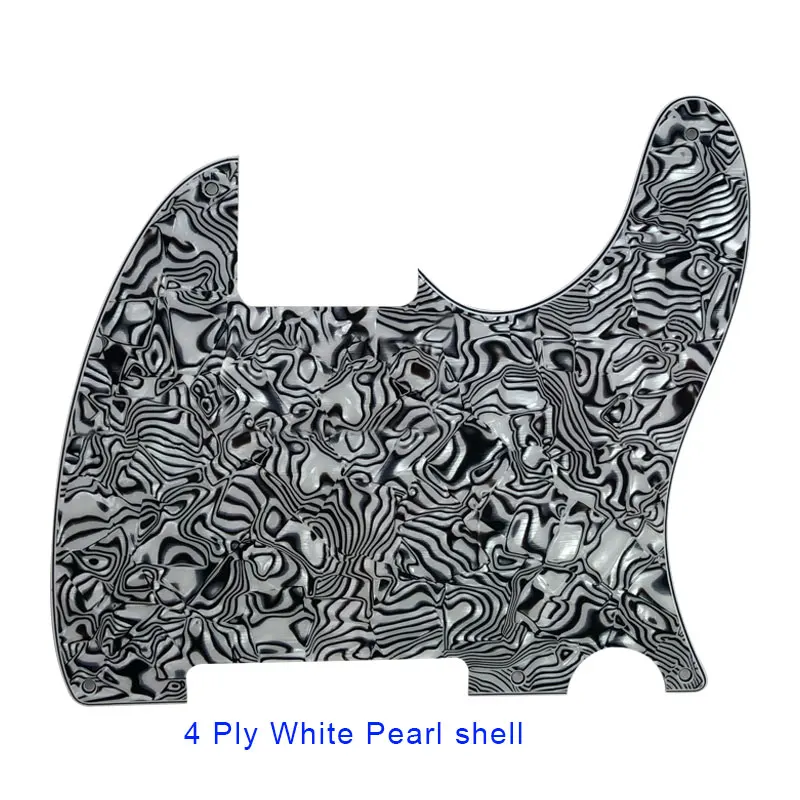 White Pearl Shell Запчасти для гитары Pleroo-для стандарта США, 5 винтовых отверстий, 52 года, Tele Telecaster, сделай сам, пустая гитара, накладка, царапина, пластина - Цвет: White Pearl Shell