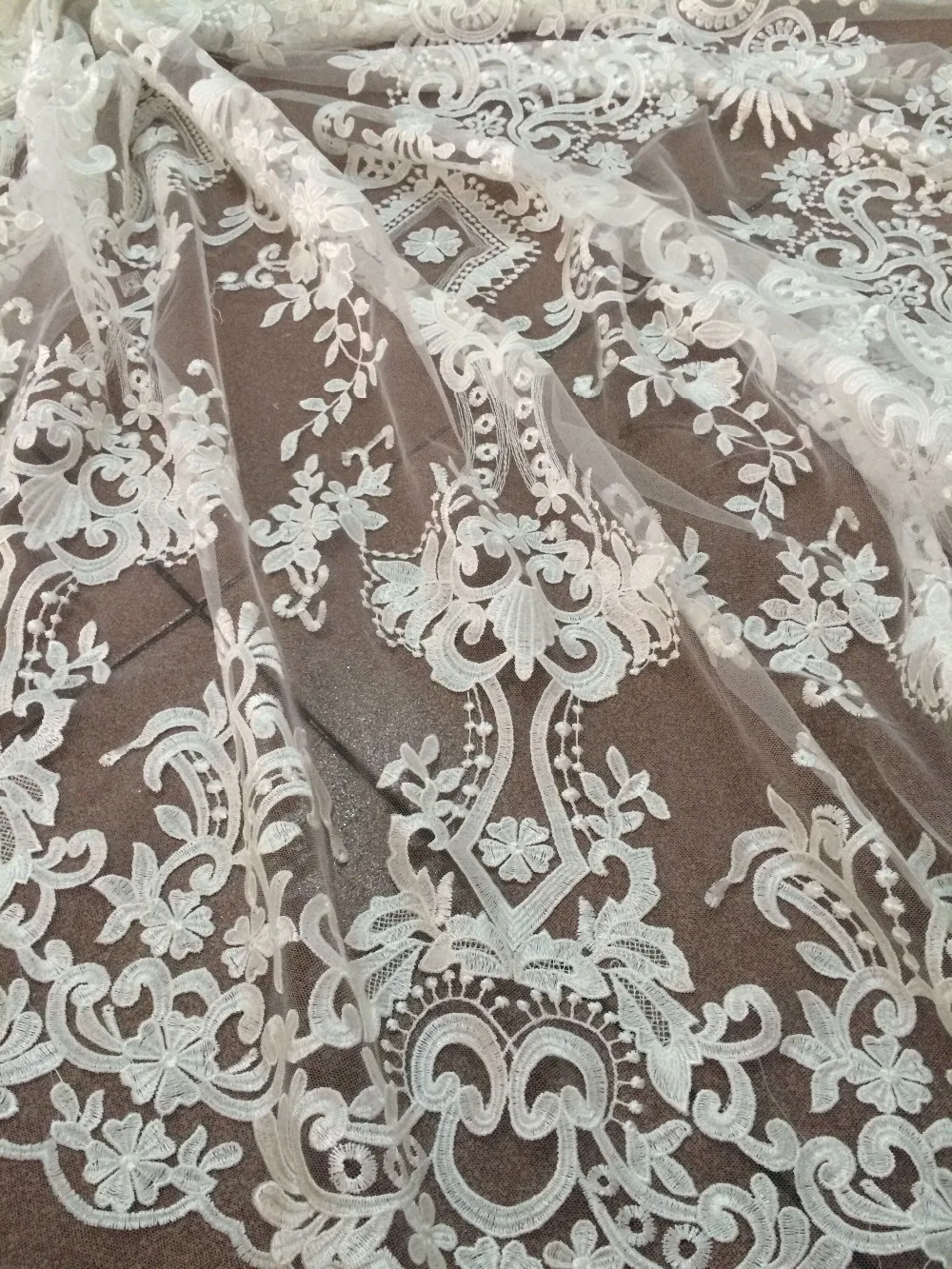 best quality Cyndi-688-22 embroidered African Tulle Lace Fabric French with embroidery | Дом и сад