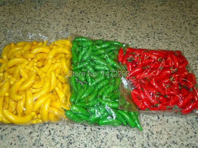 Специальная поддельная зеленая/красная Детская искусственная перец фрукты еда