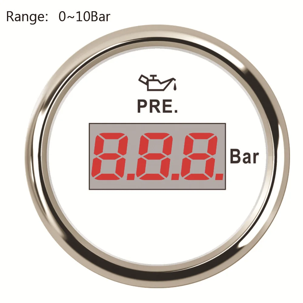 10 Bar White Silver Высокое качество механический датчик давления масла M10* 1 для измерения давления масла диапазон 5 бар/10 бар датчик давления - Цвет: 10 Bar White Silver