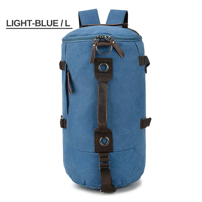 L Light Blue Большая емкость, сумки для скалолазания, круглое ведро, водонепроницаемая, холщовая, для мужчин, для путешествий, вещевой мешок, сумка на плечо, чемодан, для багажа, спортивная сумка, XA28D - Цвет: L Light Blue