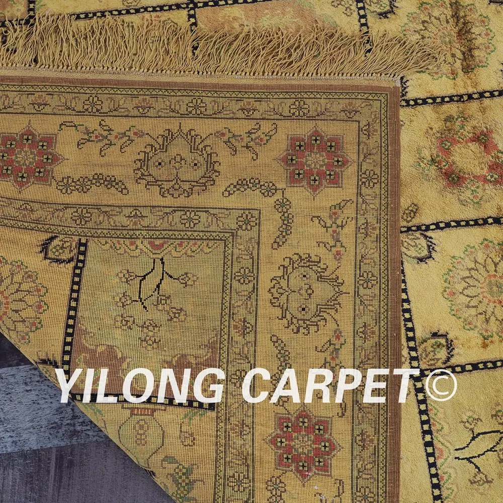 YILONG 4 'x 6' Шелковый коврик Тебриз ручной работы выгодный античный персидский