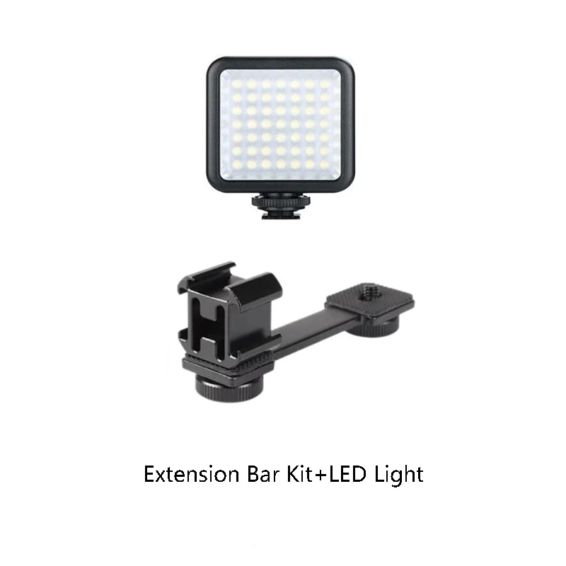 Bar Kit LED Light Холодный башмак тройное крепление микрофон фонарик, блюдо для Gopro 8 7 DJI Осмо карман Zhiyun гладкая удлинитель карданный аксессуары - Цвет: Bar Kit LED Light