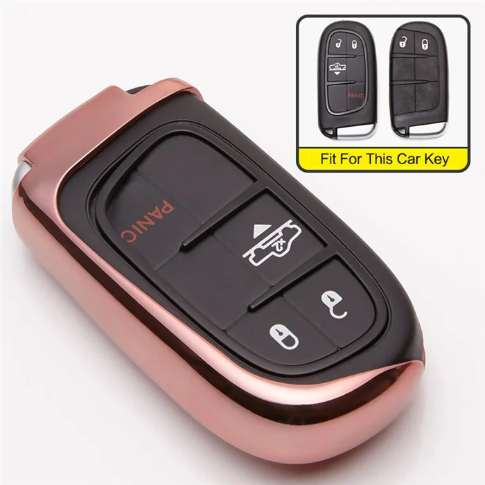 pink only case Для Fiat Tipo Toro 500X nuovo Grazie TPU автомобильный чехол для ключей держатель для Fiat Freemon брелок автомобильные аксессуары для Jeep для Dodge - Название цвета: pink only case