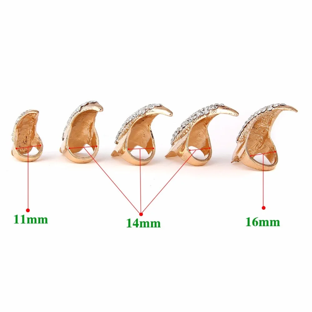 10pcs/set Jewelry Punk Style Crystal Rhinestone Paved Paw Bend Fingertip Finger Claw Ring Set Fake False Nails | Украшения и