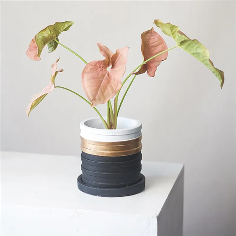 Imixlot Cement Flower Pot Round Bonsai Planter Nordic Minimalist Ceramic Flowerpot Garden Home Decoration | Дом и сад