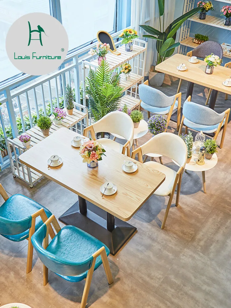

Louis Fashion Cafe Furniture Sets Coffee Shop Milk Tea Shop Dessert Shop