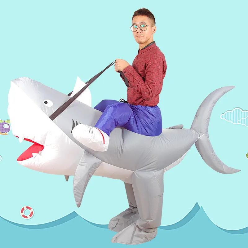 Надувные Аниме Костюмы акулы для взрослых мужчин костюмы Хэллоуин Карнавал