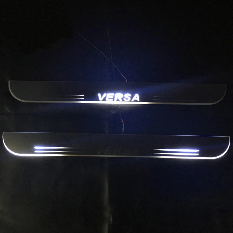 Светодиодная Накладка на порог автомобиля SNCN подвижная подсветка для Nissan Versa 2015