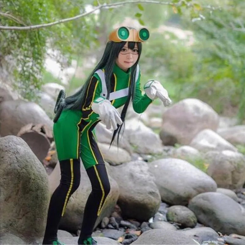 Аниме My Boku no Hero Academia Asui Tsuyu парик Мужские костюмы для косплея для женщин термостойкие длинные прямые волосы Хэллоуин Искусственные парики