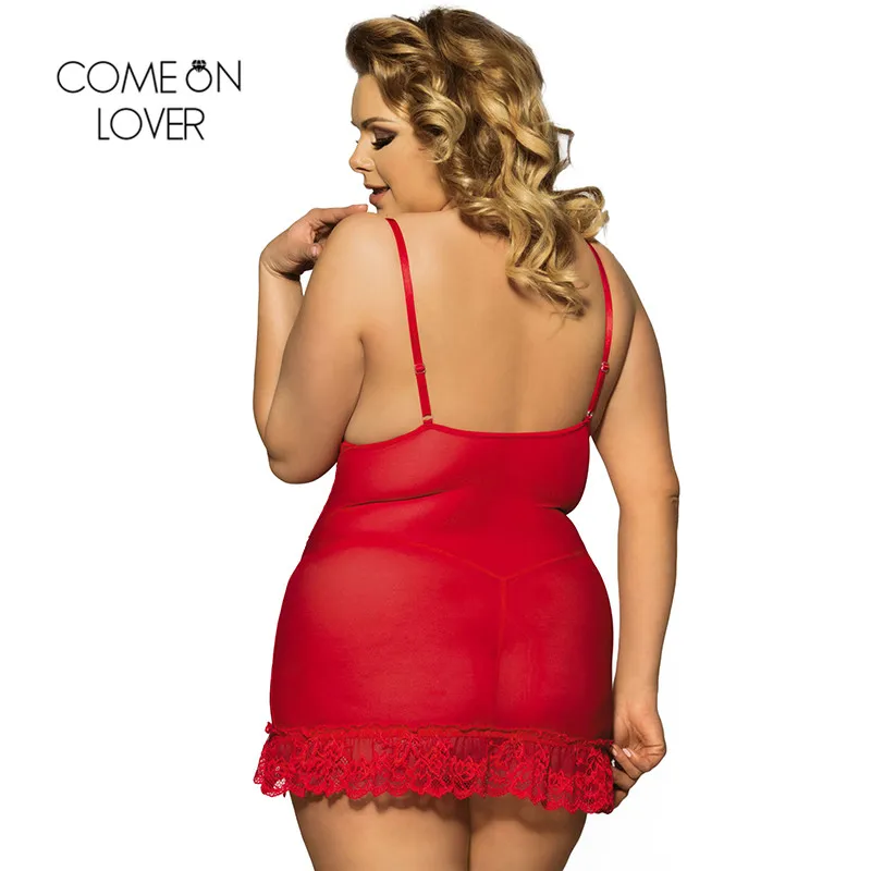 Comeonlover Для женщин ночь платье плюс Размеры 7XL v образным вырезом белье пижамы