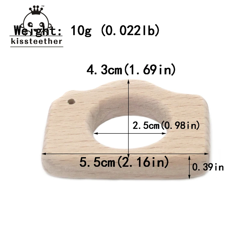 Mordedor de madera Natural hecho a mano para beb&eacute;, c&aacute;mara de madera de haya, colgante personalizado, respetuoso con el medio ambiente, seguro-5