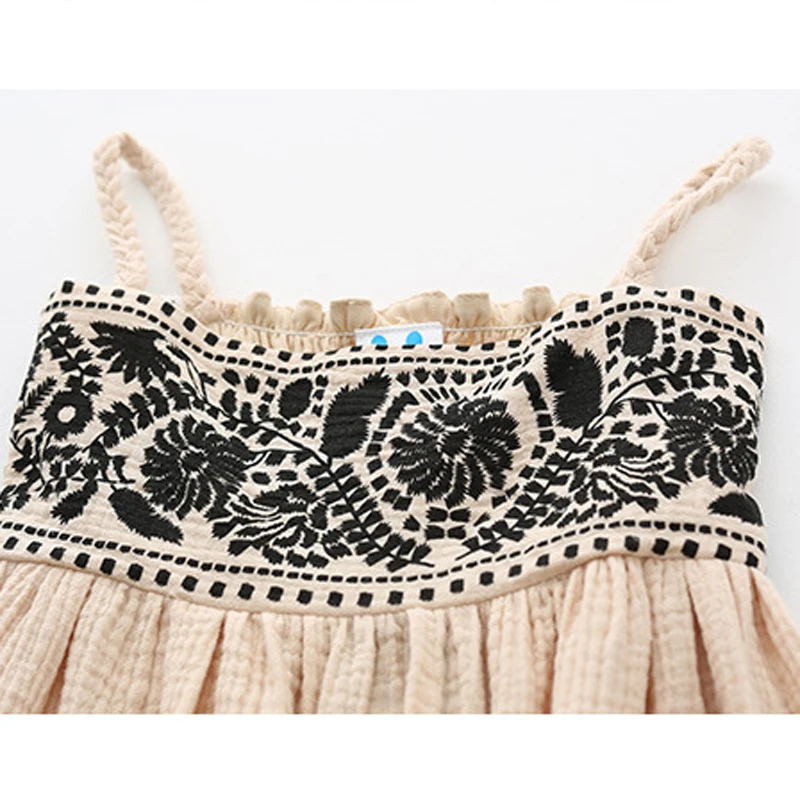 EABoutique Summer Kids Dresses For Girls Bohemian Style Linen Fabric Singlet Long Beach Dress Age 5-12 Year old L521 | Детская одежда и