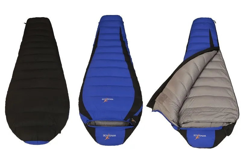 WINGACE 320T нейлоновый наружный спальный мешок для кемпинга, 600 г, 1000 г, сверхлегкий спальный мешок на утином пуху, спальный мешок для взрослых мам, можно соединять