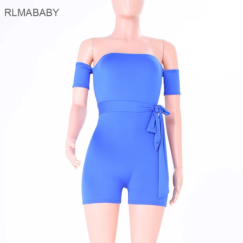 Rlmababy 6 Цвет с открытыми плечами Молния сзади Для женщин короткий комбинезон Sexy