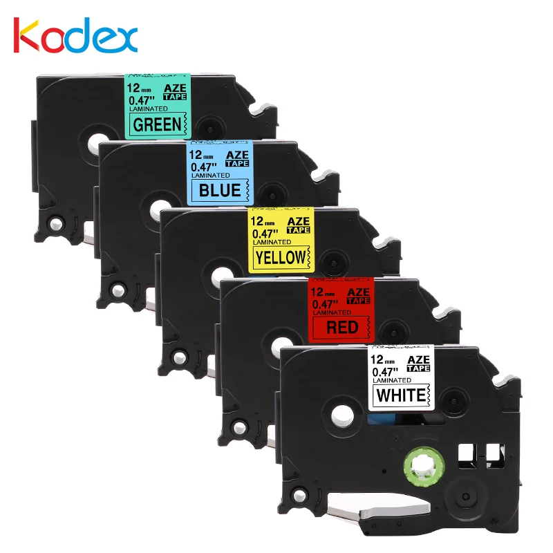 Лента Kodex 12 мм ламинированная белая желтая для ленты Brother Ptouch tze231 tze431 tze531 tze631 tze731 tze