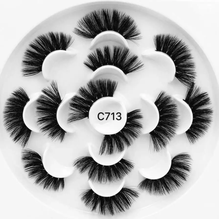 7pair 713 3/5/7 пар 22 мм-25 мм 3D накладные Искусственные ресницы длинные макияж 3D норковые ресницы наращением норковые ресницы Красота макияж - Цвет: 7pair 713