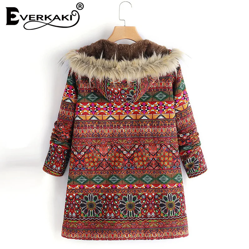 Everkaki Boho бархатные куртки пальто для женщин толстая молния с шапкой теплые плюс