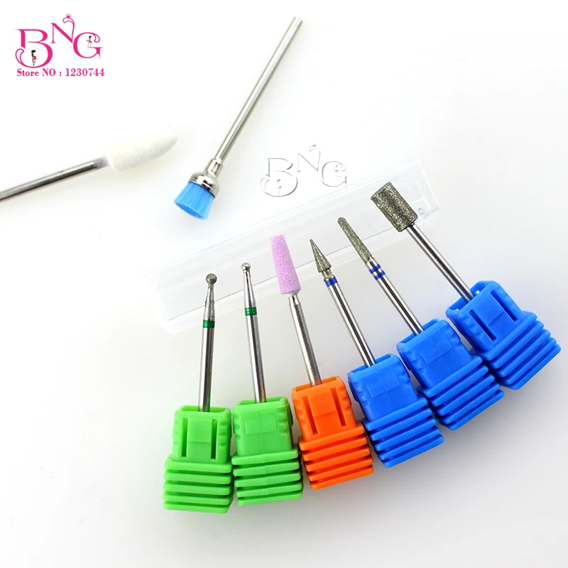 Алмазные фрезы для ногтей BNG 8 шт. маникюра чистка кутикулы пилочки электрические