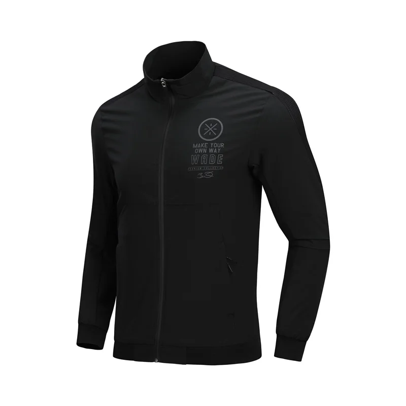 Li-Ning Мужская куртка серии Wade, приталенная, комфортная, 90% полиэстер, 10% спандекс, подкладка, спортивное пальто AJDN131 MWJ2527 - Цвет: AJDN131-1H