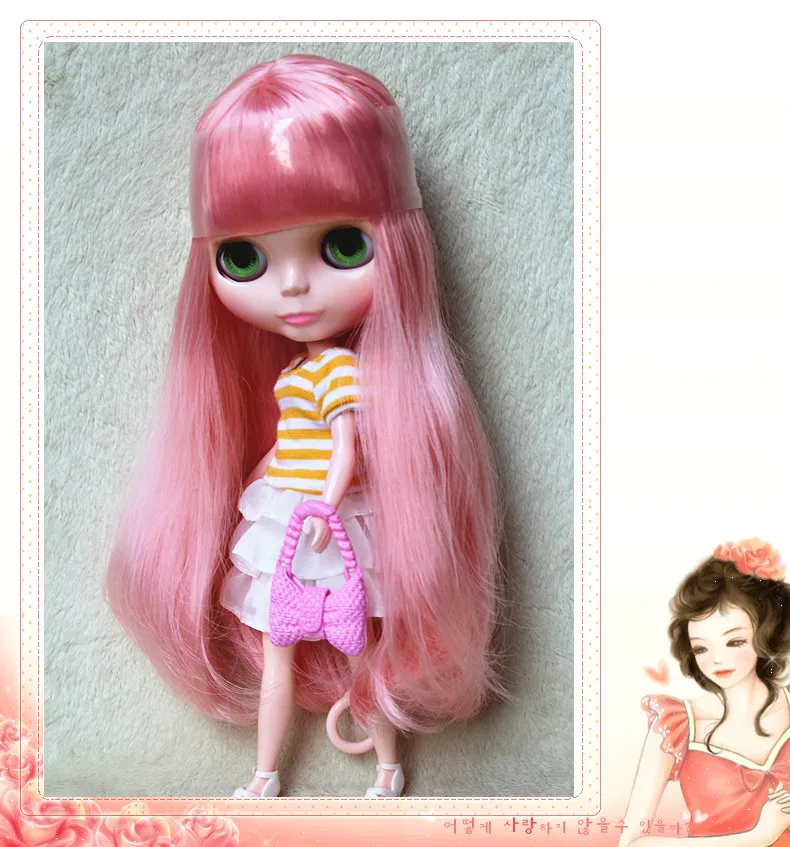 Blygirl розовый босон волосы ткань кукла Blyth кукла 15BL30443 голые куклы обычное тело 7 суставов для их собственного изменения макияжа