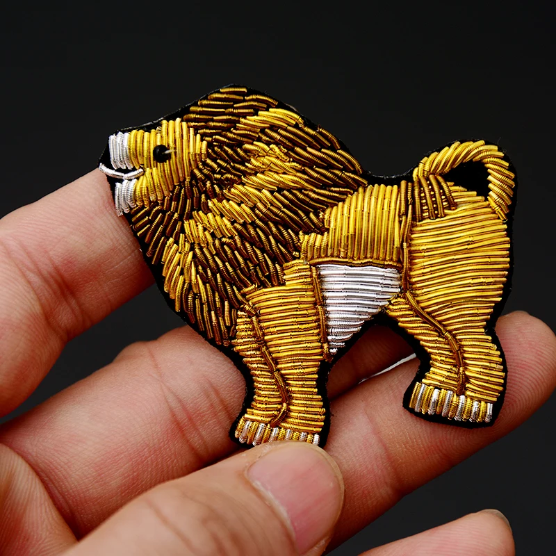 DIY 3D Ручная вышивка из бисера зебра лев патч с булавкой панк одежда металлическая