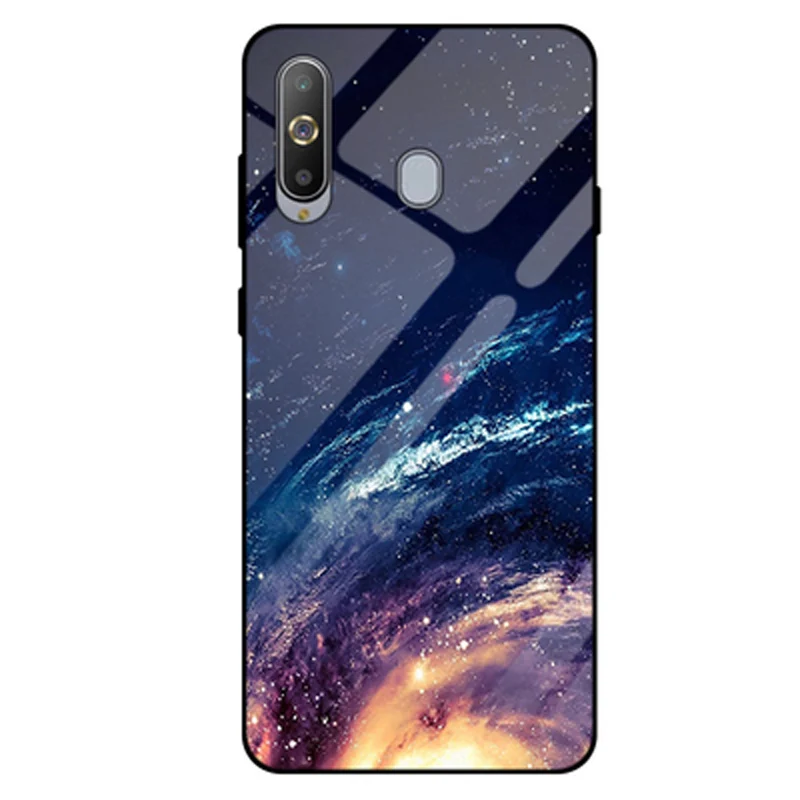 Для samsung galaxy A8S G8870 чехол звездное небо закаленное стекло+ ТПУ Край тонкий Жесткий задний Чехол SM-G8870 чехол