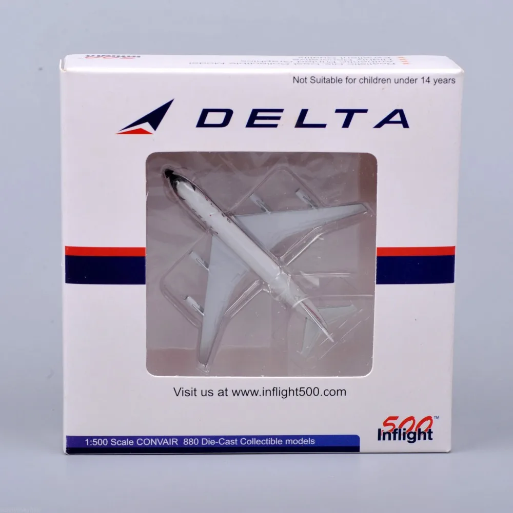На борту 500 литья под давлением 1/500 модель самолета DELTA Airways CONVAIR 880 N8817E белый