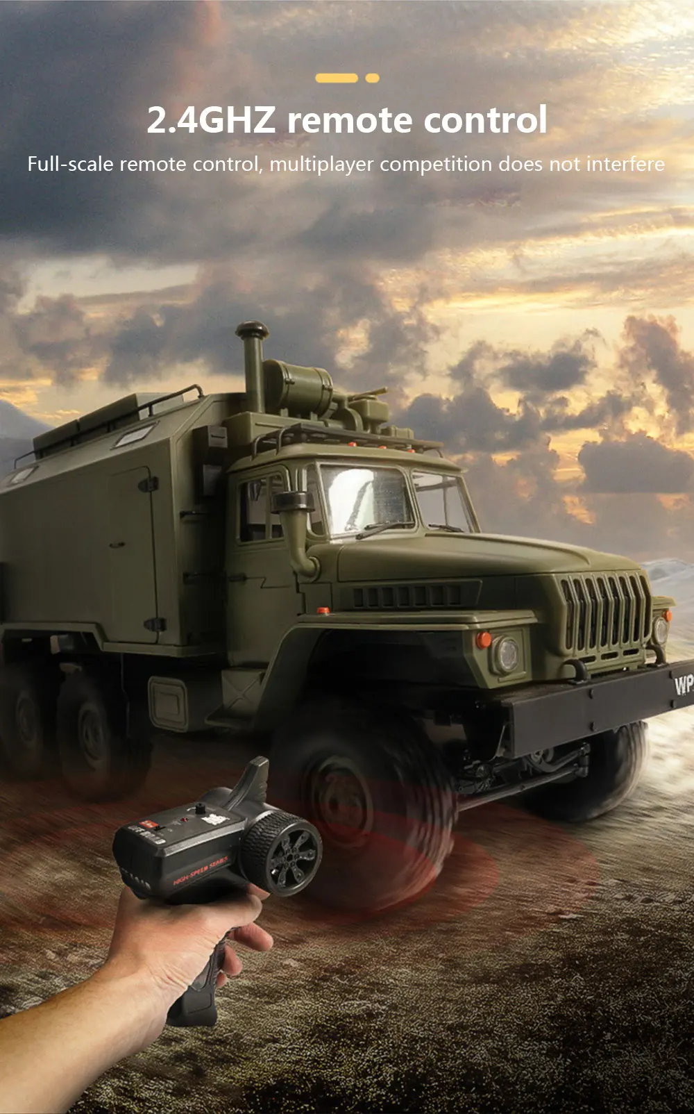 WPL Rc автомобиль B36 1/16 советский, удаленного Управление военное командование грузовик 6 колеса 0ff-road RC Военный Грузовик Рок Гусеничный радиоуправляемые машины радиоуправляемая машинка урал rc автомобиль