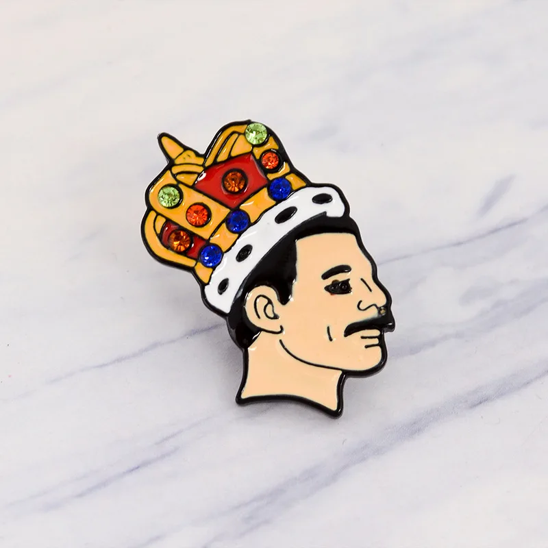 Мода Господь значок queen певица Группа Музыка искусство Фредди Mercury Pin мягкая эмаль