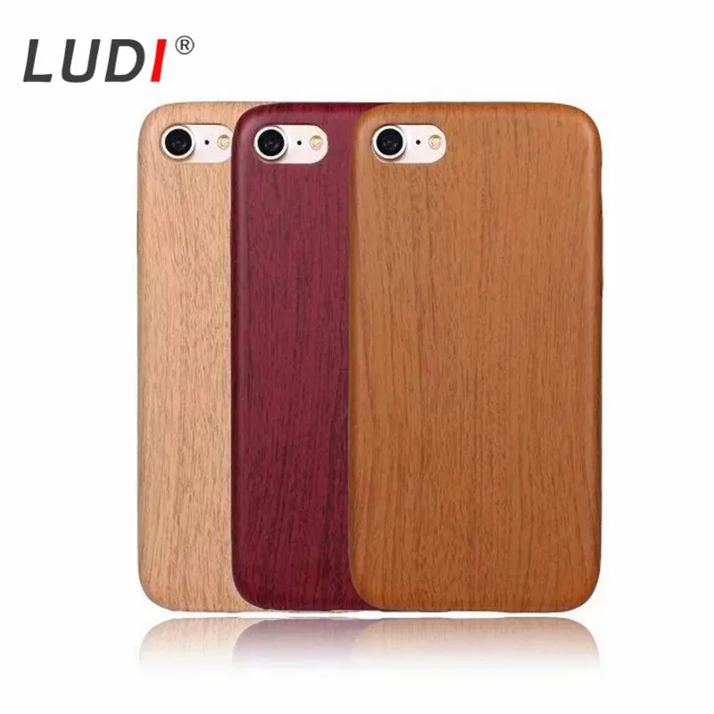 Роскошный чехол LUDI из ТПУ с деревянным рисунком для iphone XR/XS/X/8/7/6splus/8plus/5/5S/SE мягкие