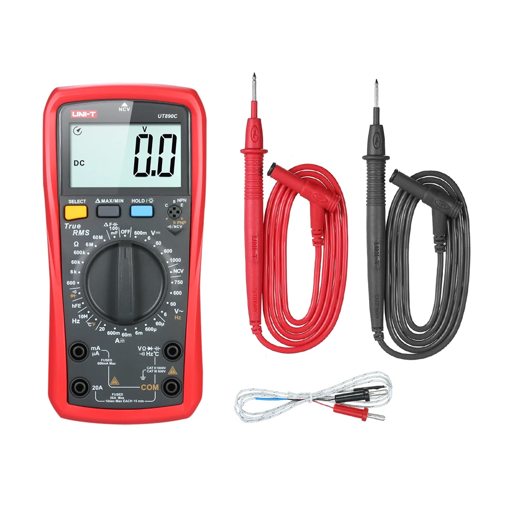 UT890C истинный RMS цифровой мультиметр с C/F Температура Емкость Частота