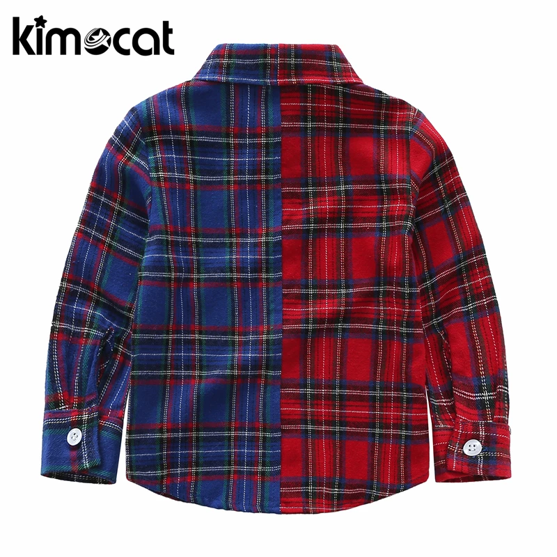 Новые детские рубашки Kimocat для мальчиков модные классические повседневные