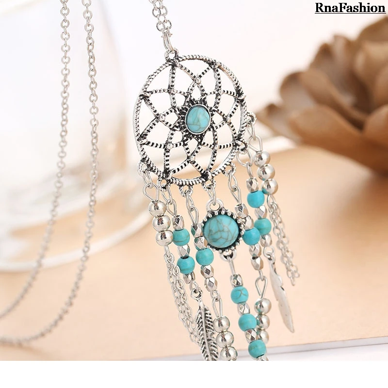 RNAFASHION ювелирные изделия ожерелья и кулоны для женщин в богемном стиле с голубым