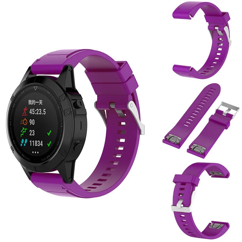 Сменный ремешок для наручных часов Garmin Fenix 5S GPS 10 цветов силиконовый быстрая