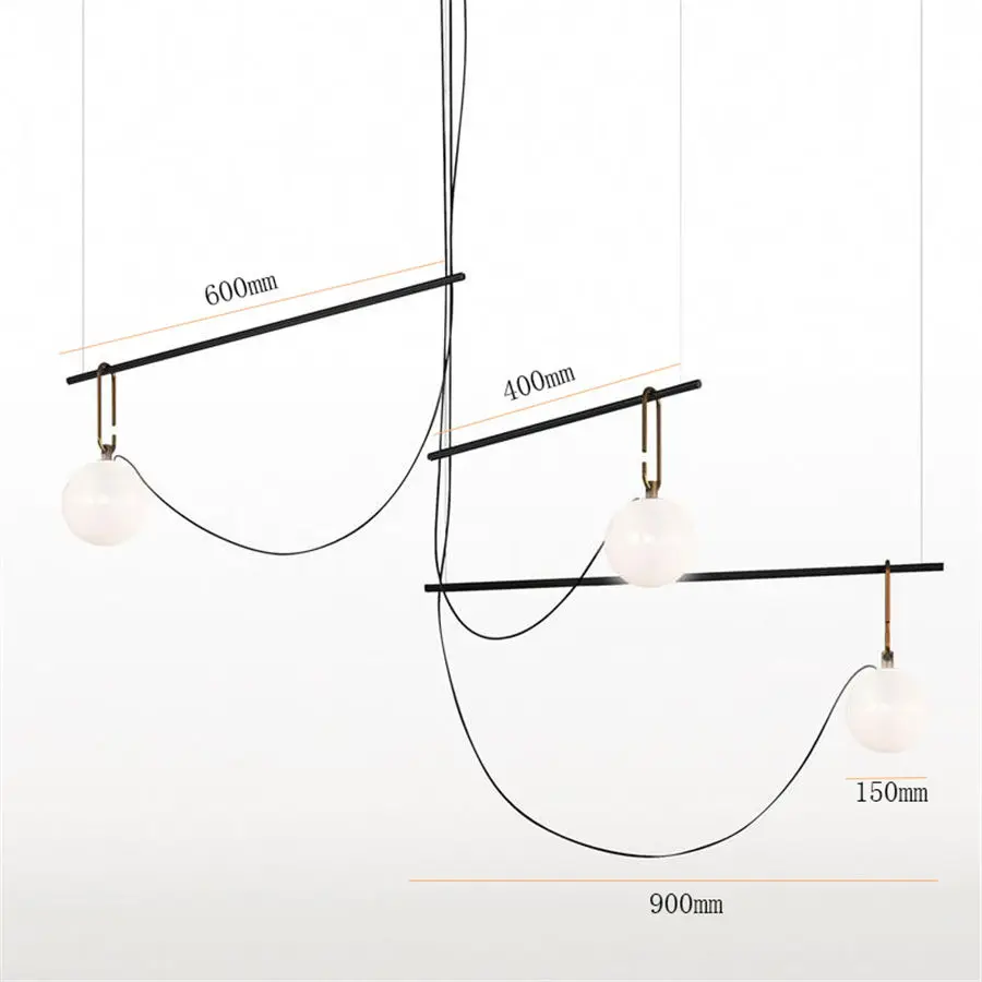 postmodern Elegant lines design glass globe chandelier lighting for living room bar home deco hang lamp nordic led light fixture | Освещение
