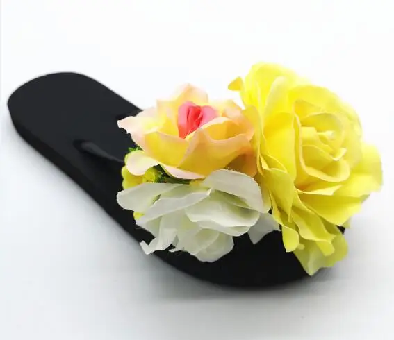 Серебристый HAHAFLOWER/летние домашние или уличные тапочки; домашняя обувь; женские тапочки; нескользящие шлепанцы с розовыми цветами; Размеры 35-45 - Цвет: Серебристый