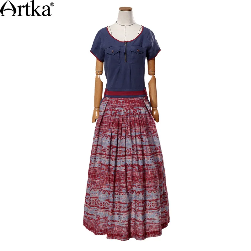 Женское винтажное платье составного кроя ARTKA белое элегантное приталенное из