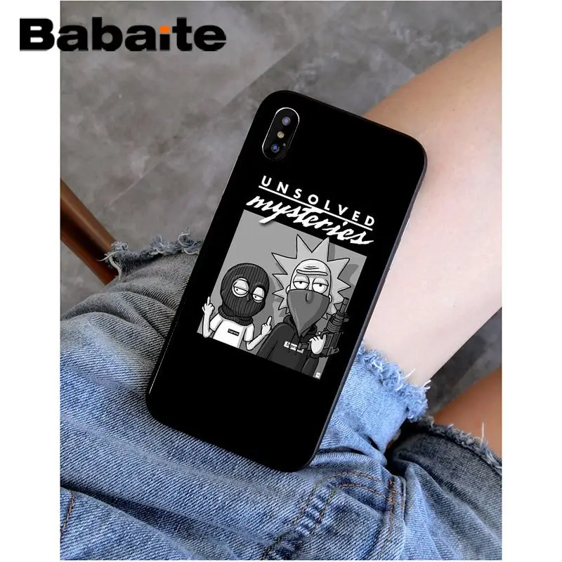 Babaite Рик и Морти смешной мультфильм печати DIY высокий-протектор на конце чехол для iPhone 8 7 6 6S Plus 5 5S SE XR X XS MAX Coque Shell