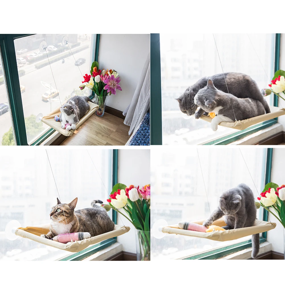 Seat Hammock Cloth Easy Install Suction Cup Comfortable Window Sunbathing Pet Perch Durable Safety Hanging Rest Bed | Дом и сад