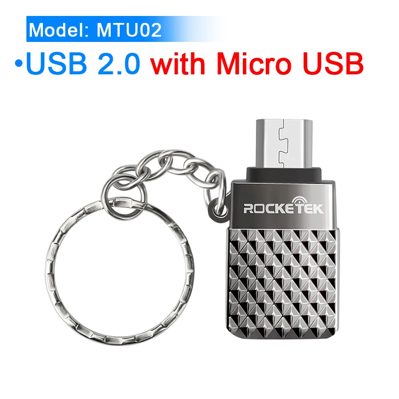 Silver USB 2.0 Rocketek Высокое качество микро USB OTG адаптер Аксессуары Мужской конвертер для samsung Xiaomi LG huawei Android мобильный сотовый телефон - Цвет: Silver USB 2.0