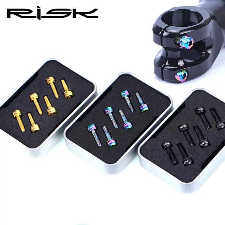 Набор состоит из 6 предметов риск вынос руля для велосипеда болты TC4 Титан M5 * 20 мм