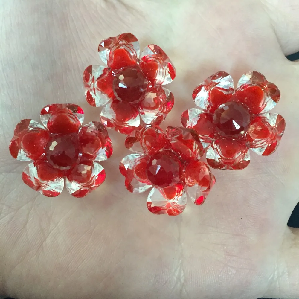 Горячие 5 шт 21 мм 3D Кристалл двойной цвет цветок лотоса Flatback Свадебные украшения