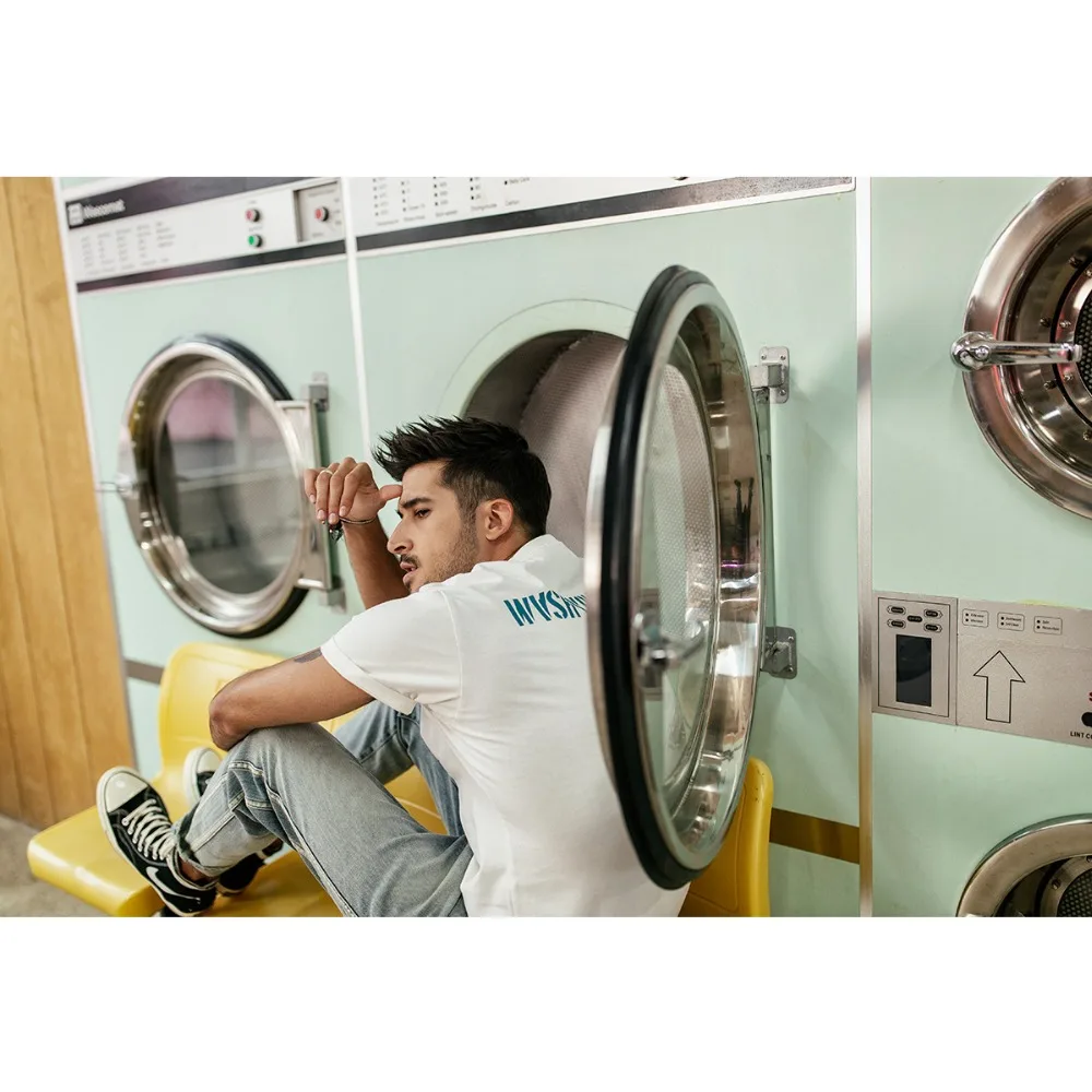 Мужская футболка SIMWOOD летняя из 100% хлопка с винтажным принтом и круглым вырезом большие размеры 180625|Мужские