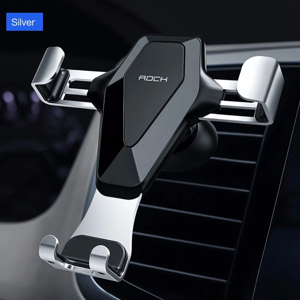 Автомобильный держатель для телефона ROCK для iPhone X XS MAX Gravity Air Vent, держатель для телефона в автомобиле, держатель для мобильного телефона, подставка для samsung